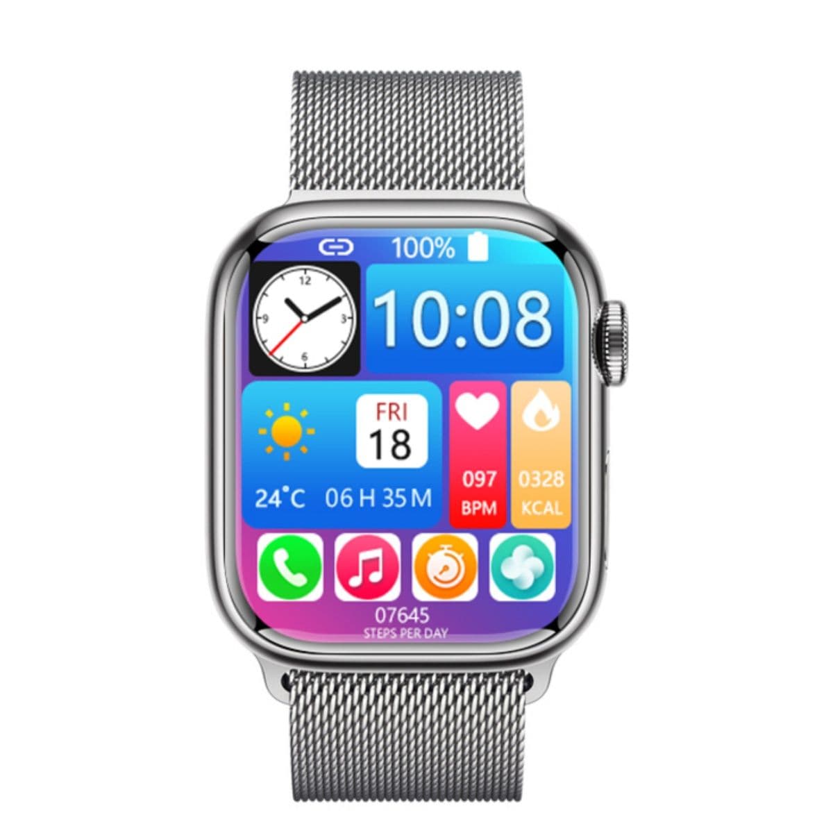 I KALL W4 Smartwatch with 1.72'' Large Display, SPO2, and Heart Rate Tracking, Waterproof (sliver)