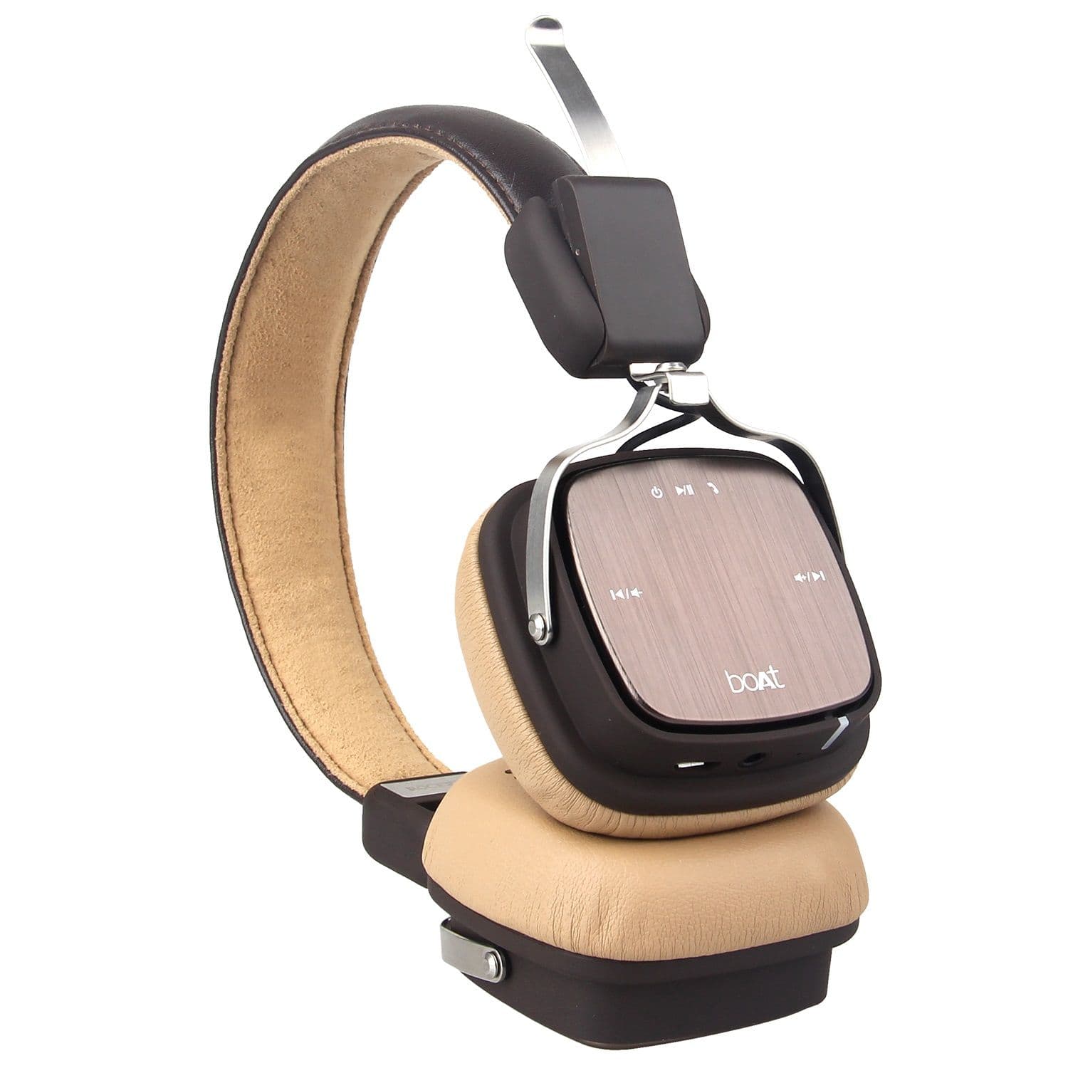 boAt Rockerz 600 N Wireless Headphone with Luxurious Sound, Up to 20H Playtime (Brown)