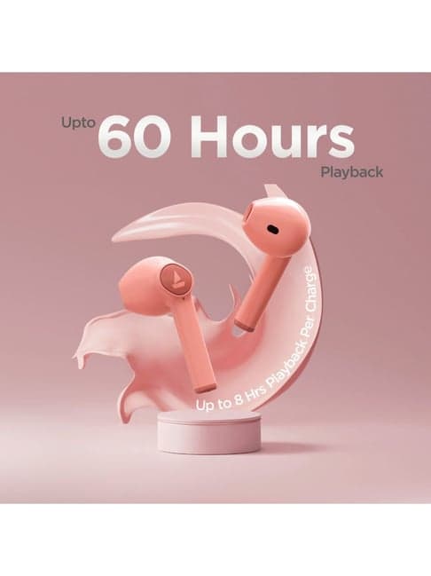 boAt Airdopes 131 T TWS Earbuds with Sleek Design, IWP, Type C Port (Cherry Blossom)