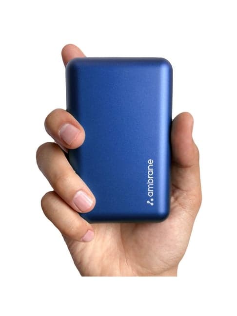 Ambrane Powerlit XL, 20000mAh Compact Power Bank, 22.5W Fast Charging, Metallic Body (Blue)