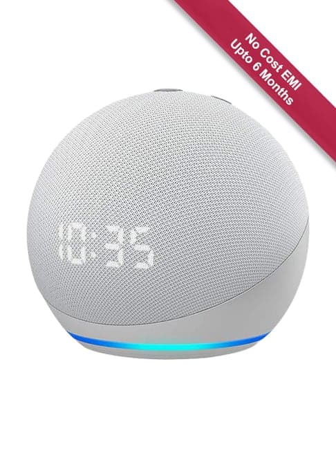 Amazon Echo Dot (4th Gen) Smart Speaker with Amazon Alexa and LED Clock (White)