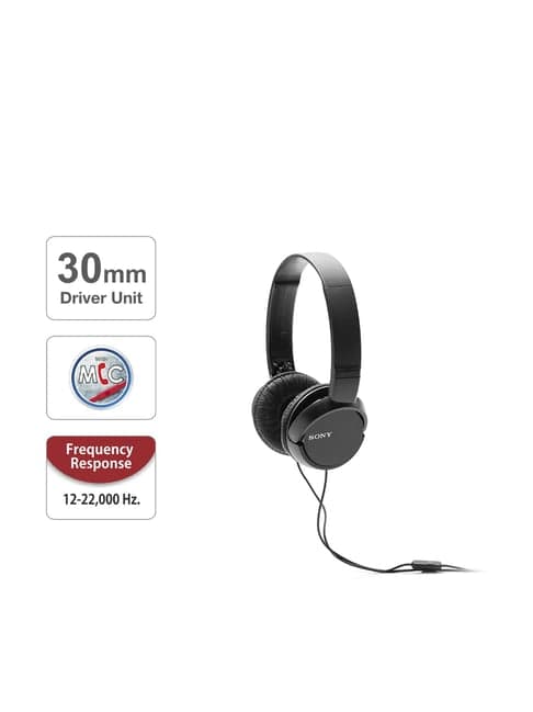 Sony MDR-ZX110AP On the Ear Headphone (Black)
