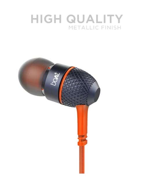 boAt BassHeads 220 T Wired Earphones with Super Extra Bass, Tanglefree Cable (Molten Orange)