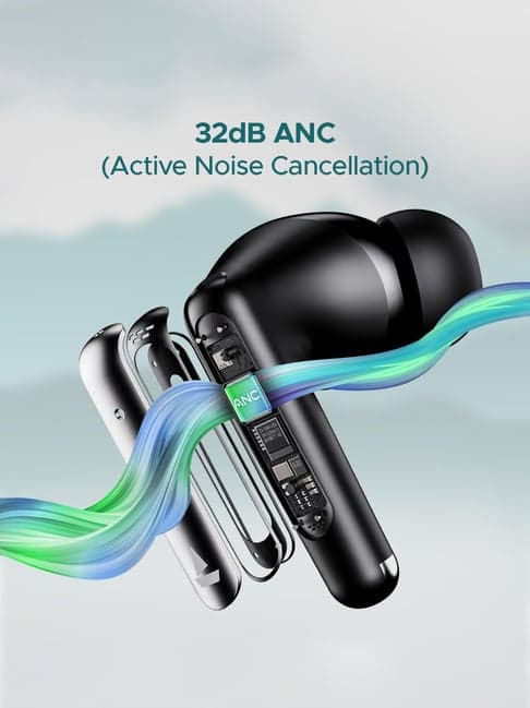 Boat Airdopes 141 ANC In Ear BT Earbuds with 32 dB ANC & 42 Hrs Playback (Black, True Wireless)