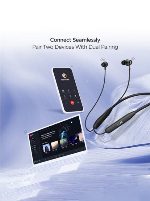 Boat Rockerz 111 In Ear Bluetooth Neckband with 40H Playback & ENx Technology (Active Black)