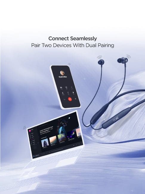 Boat Rockerz 111 In Ear Bluetooth Neckband with 40H Playback & ENx Technology (Deep Blue)