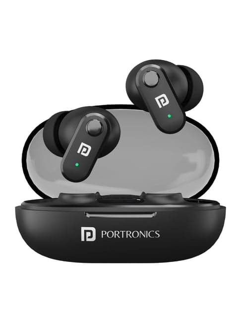 Portronics Harmonics Twins S16 In Ear TWS Earbuds with 24 Hrs Playtime (Black, True Wireless)