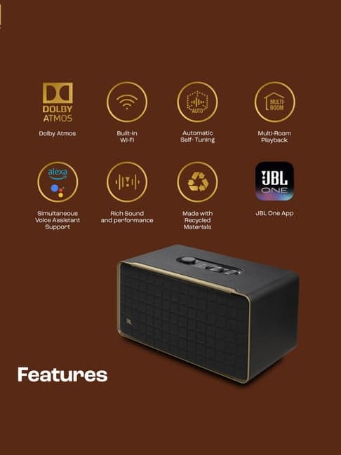 JBL Authentics 500, Dolby Atmos Smart Home Speaker with Voice Assist & BT Connectivity (Black)