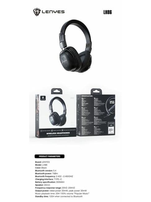 Lenyes LH86 Wireless Bluetooth V5.4 On Ear Headphone