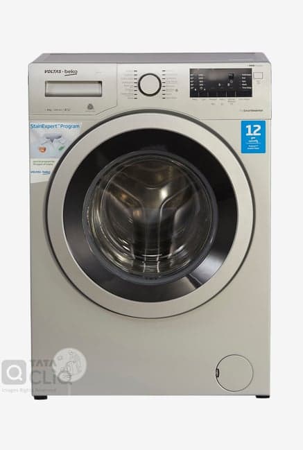 Voltas Beko 8kg Fully Automatic Front Loading Washing Machine 26 Stain Expert (WFL80S,Grey)
