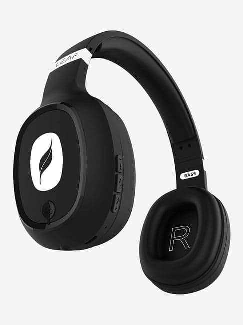 Leaf Bass Over The Ear Bluetooth Headphone With Mic (Black)