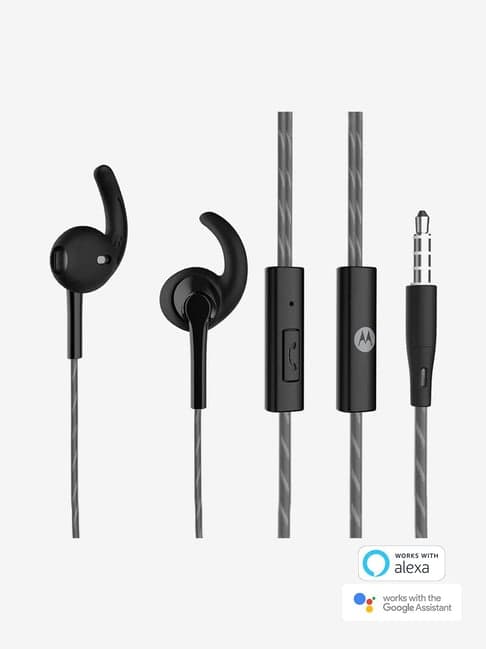 Motorola Pace 130 Wired Earphones With Mic (Black)