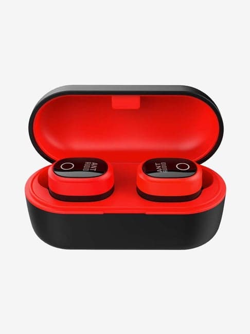 Ant Audio Wave Sports Wireless Bluetooth Earpods with Charging Case (TWS 720, Red and Black)