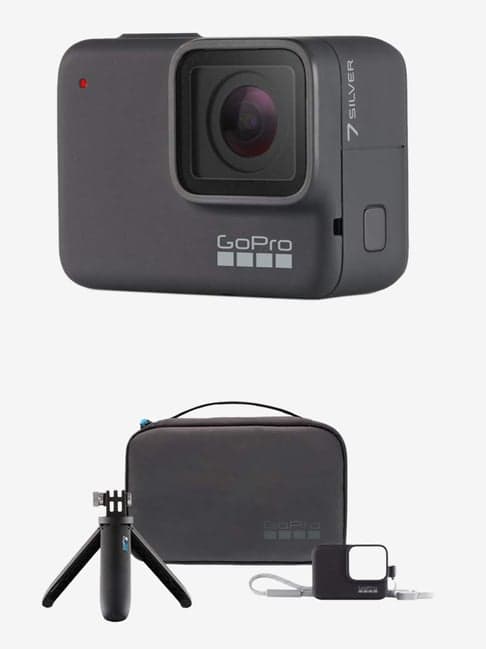Gopro Hero 7 CHDHC-601-RW 10 MP Sports and Action Camera with Travel Kit (Silver)