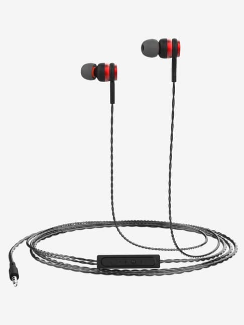 Portronics Conch Gama POR-1070 Wired Earphone with Mic (Red/Black)