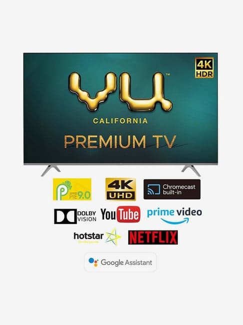 Vu 163 cm (65 Inches) Android Smart Ultra HD 4K LED TV Premium 65PM (2020 Model, Black)