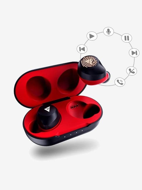 Boult Audio AirBass TrueBuds Wireless EarBuds with Mic (Red)