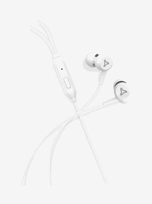 Syska HE120E Wired Earphone with Microphone (White)