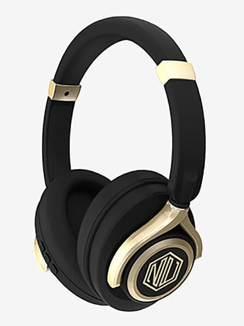 Nu Republic Starboy 2 Max Over The Ear Wireless Headphone with X-Bass 16hr battery (Black/Gold)