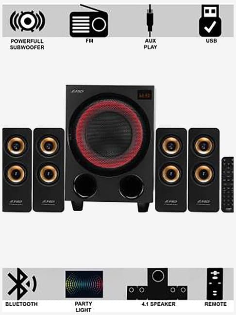 F&D 80W 4.1 Channel Bluetooth Home Theatre (F7700X, Black)