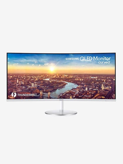 Samsung 86.4 cm (34.0 Inch) Ultra WQHD(QLED) Curved Monitor (LC34J791WTWXXL, White)
