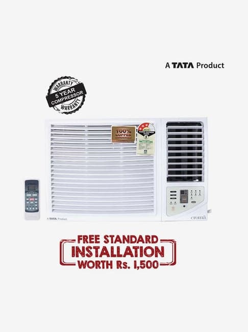 Croma 1 Ton 3 Star Copper (2020 Range) CRAC1181 (R-410A) Window AC (White)
