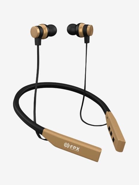 FPX Flex Wireless Bluetooth Neckband with Microphone (Gold)
