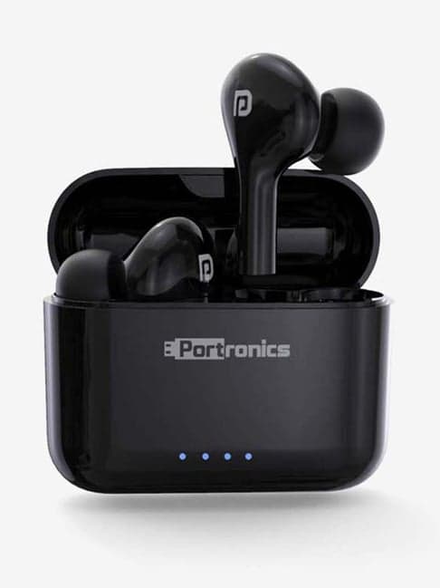 Portronics Harmonics Twins 33 POR-1174 True Wireless Bluetooth Earbuds with Charging Case (Black)