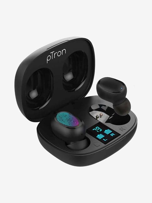 PTron Bassbuds Pro True Wireless Bluetooth Earbuds with Charging Case (Black)