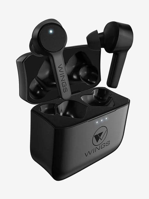 Wings Techno True Wireless Bluetooth Earbuds with Charging Case (Black)