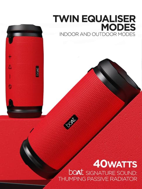 boAt Stone 1500 T 40W Wireless Speaker with boAt Signature Sound, Dual EQs, TWS, IPX6 (Red)