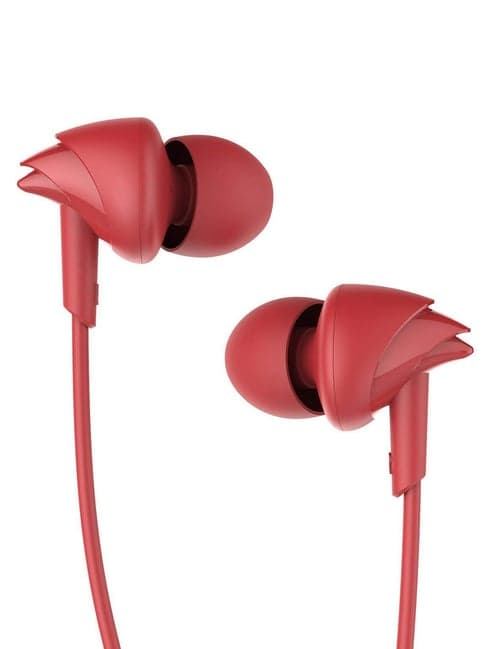 boAt BassHeads 110 T Wired Earphones with Super Extra Bass, Hawk-Inspired Design & Mic (Furious Red)