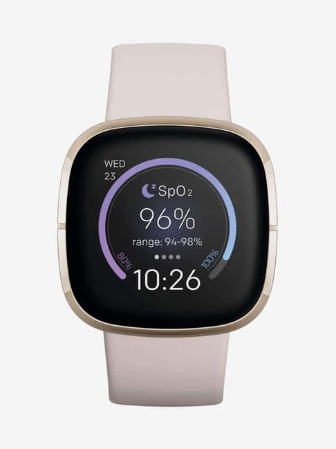 Fitbit Sense Advanced Health Smartwatch (Lunar White/Soft Gold)