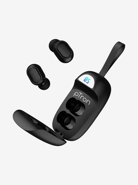 PTron Basspods 381 True Wireless Bluetooth Earbuds with Charging Case (Black)