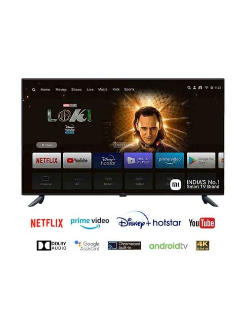 Mi 138.8 cm (55 Inches) Android Smart 4K Ultra HD LED TV 4X (Black)