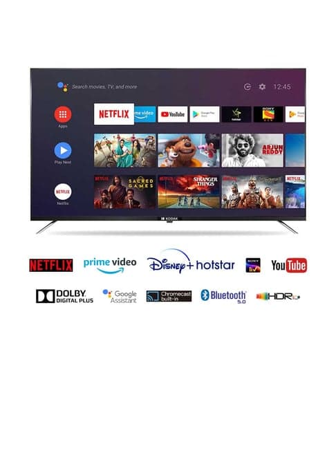 Kodak 139 cm (55 Inches) Smart 4K UHD LED TV 55CA0909 (2021 Model, Black) With Dolby Digital Plus