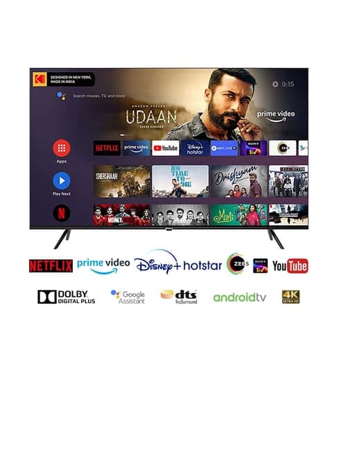 Kodak 108 cm (43 Inches) Android Smart Ultra HD 4K LED TV 43CAPRO5022 (2022 Model, Black)