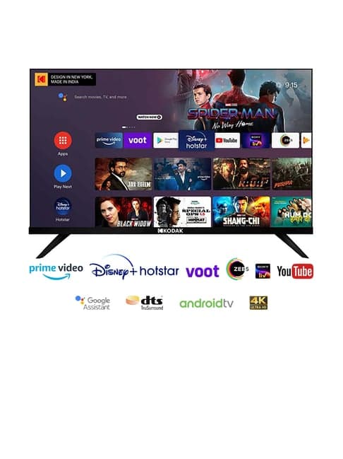 Kodak 108 cm (43 Inches) Android Smart Ultra HD 4K LED TV 43UHDX7XPROBL (2022 Model, Black)