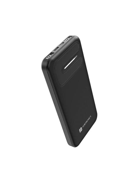 Portronics Power A 10K 10000 mAh Fast Charging Power Bank with Dual Input (USB + Type C)- Black