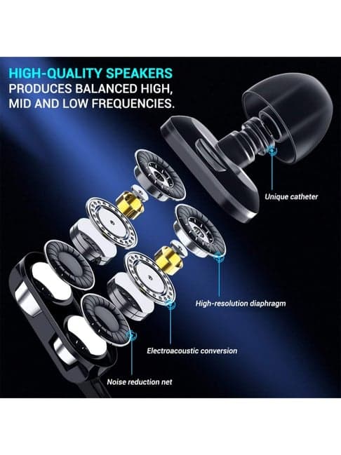 PTron Boom Ultima V2 In-Ear Gaming Wired Earphones with Mic, 3.5 mm Audio Jack (Black)