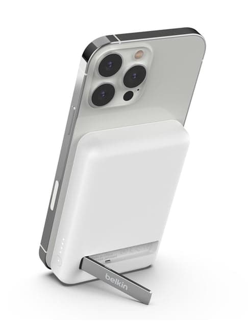 Belkin Magnetic Wireless Power Bank 5000mAh Plus Stand (White)