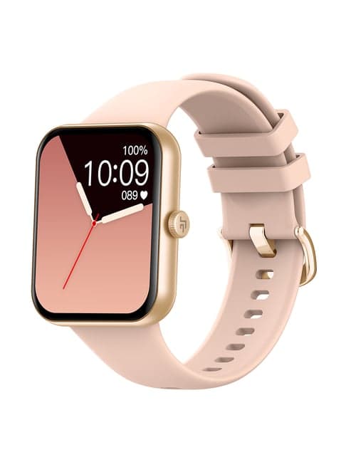 Crossbeats Ignite LYT MAX 1.9 inch Display, HR & BP Monitor In- Built Games Smartwatch (Gold)