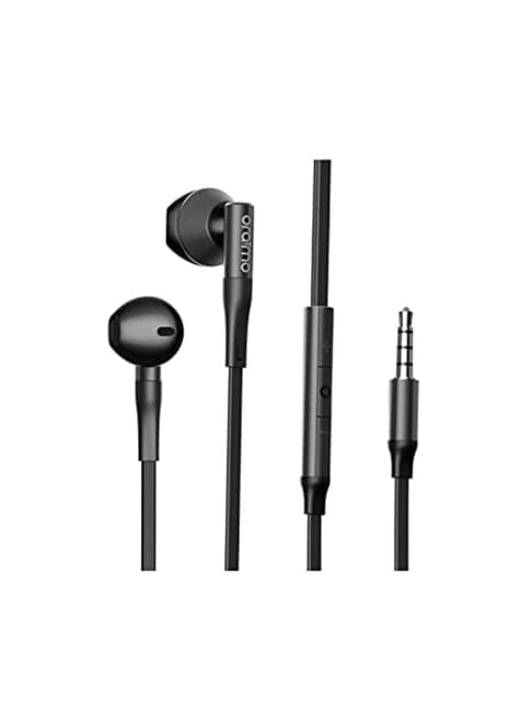 Oraimo E30N in Ear Wired Earphones with Mic, Tangle-Free Cord, Stereo Sound with Deep Bass (Black)