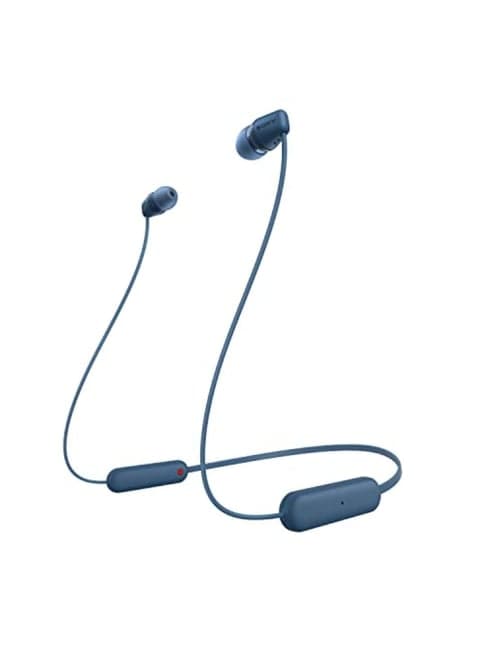 Sony WI-C100 Wireless Neckband with Customizable Equalizer for Deep Bass & 25 Hours Battery (Blue)