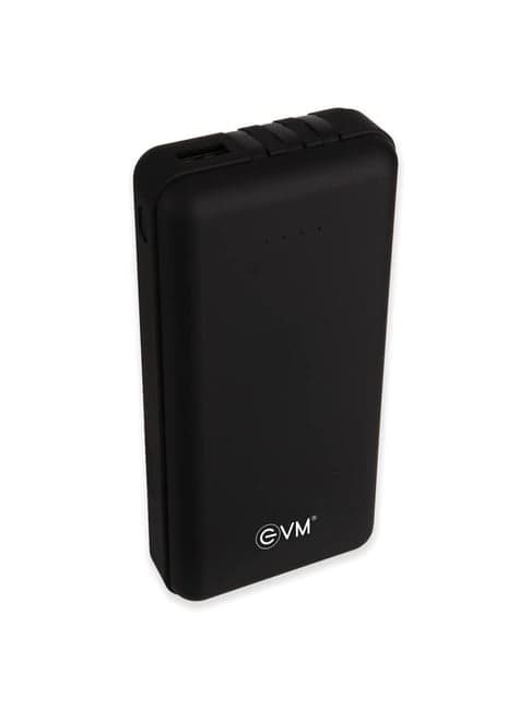 EVM Enduro 20,000mAh Power Bank with in Build 3 Cables Micro USB, Type-C Cable (Metallic Black)