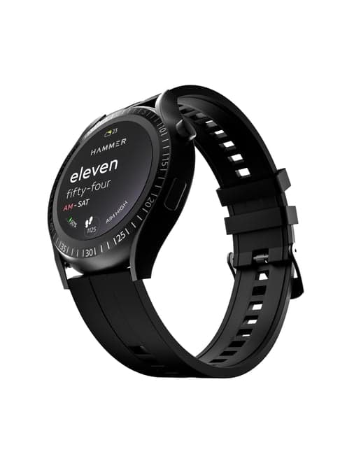 Hammer Pulse Ace Plus Round Dial Bluetooth Calling Smartwatch (Black)
