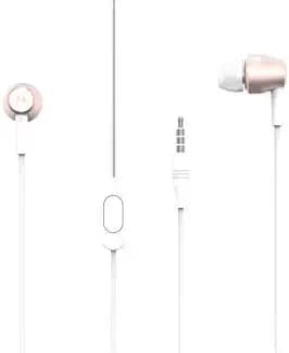 Motorola Pace 200 Wired in-Ear Metal Headphones, Compatible with Alexa - Rose Gold