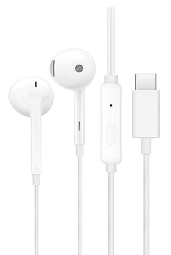 Oppo Type-C Half-in-Ear Wired Earbuds,14.2mm Dynamic Coil, with Multi-Function Remote-MH136 (White)