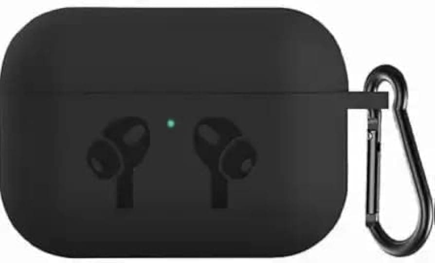 Elex AirPods Pro Case, Soft Silicone Skin Case Cover Shock-Absorbing Protective Case with Keychain Compatible with AirPods Pro (Black)