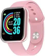 New 2022 D20 Latest Bluetooth Smart Fitness Band Watch with Heart Rate Activity Tracker Waterproof Body, Step and Calorie Counter, Blood Pressure, Activity Tracker for Men/Women - Pink